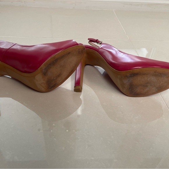 Zara size 10 fucsia open toe high heels. Excellent - Picture 2 of 9